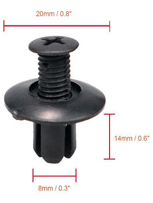 Broche Clip Retención Lata Plástico Tablero Tapabarro Auto