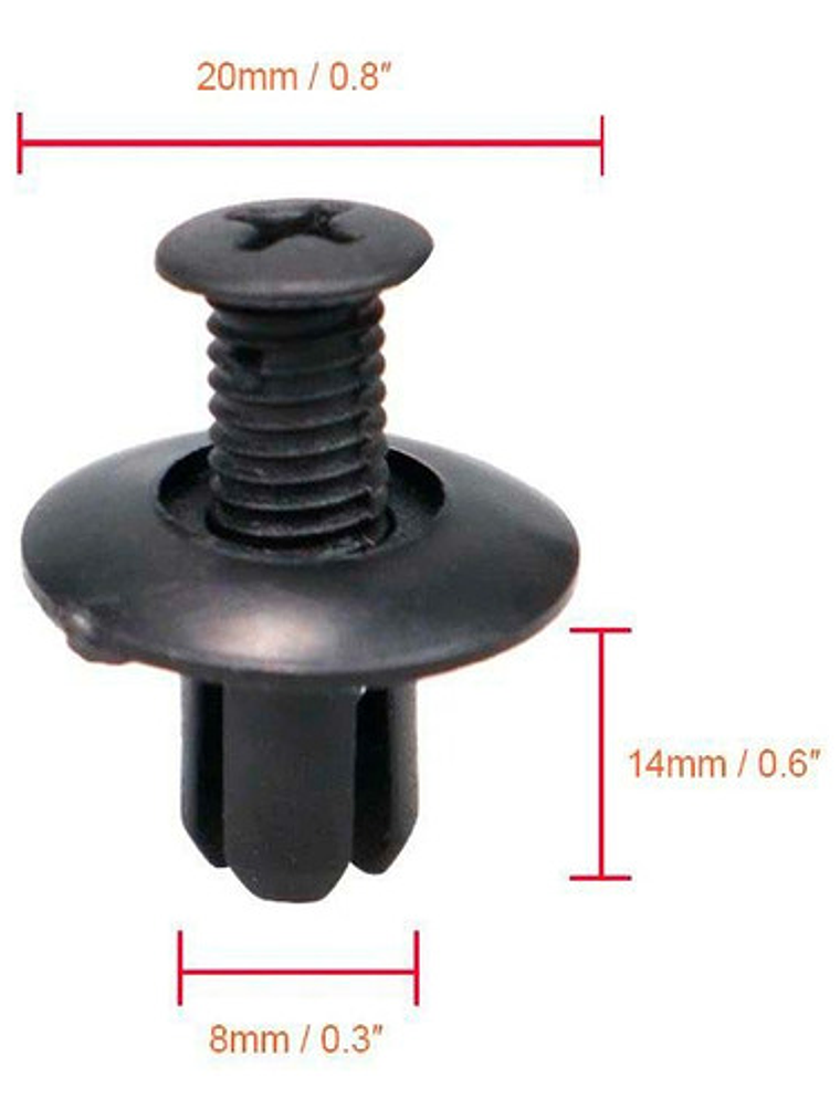 Broche Clip Retención Lata Plástico Tablero Tapabarro Auto 2