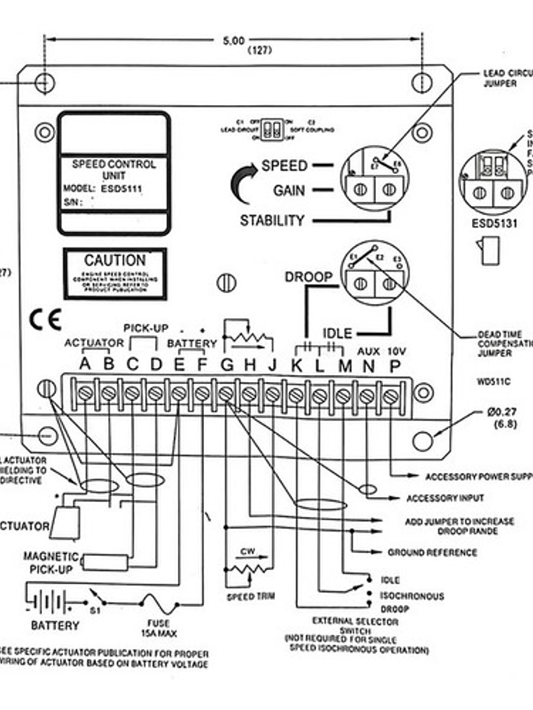 Gobernador Velocidad Generador Grupo Electrógeno Esd5500e 3