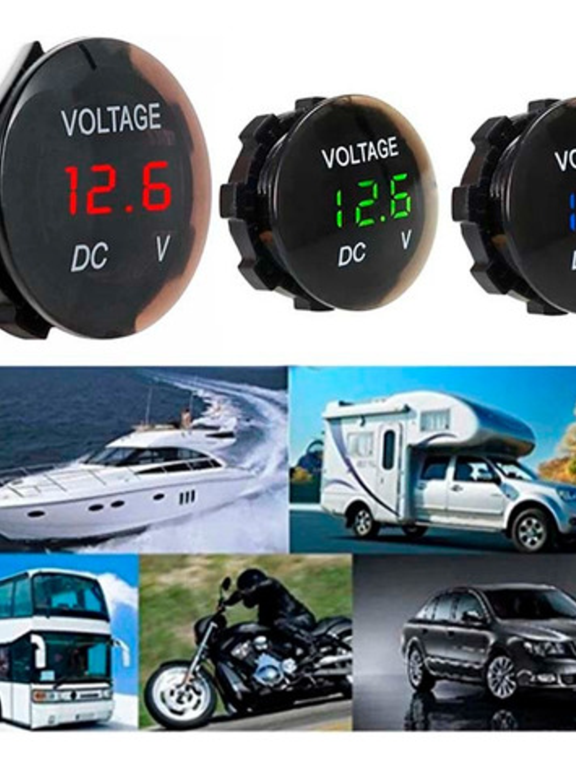 Voltimetro Digital Auto Camion Furgón Bus Maquinaria 12v 24v 12