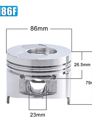 Kit Pistón Anillos 186f Kipor Kama Motores Chino 10hp Diesel
