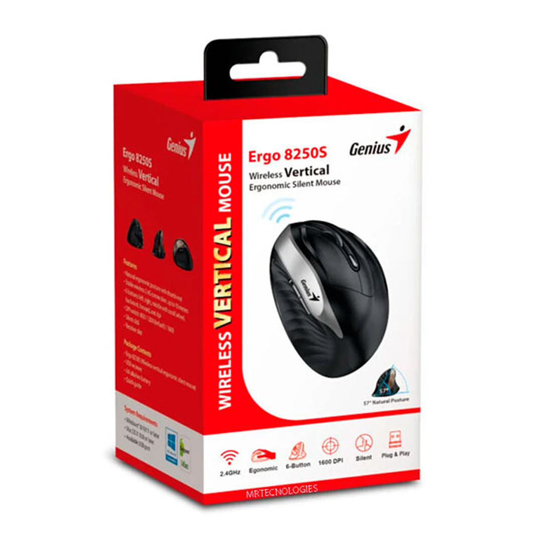 Mouse Genius VERTICAL Wireless Negro 1