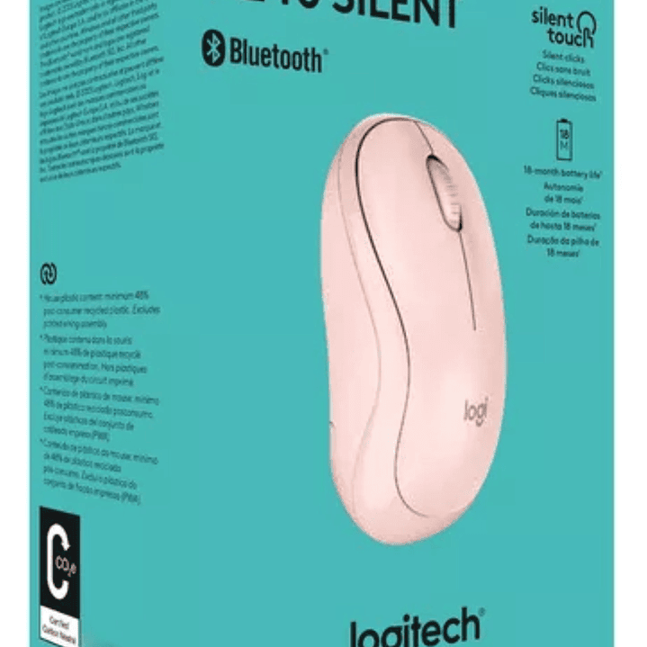 Mouse Logitech M240 BLUETOOTH Silent Rosado 1