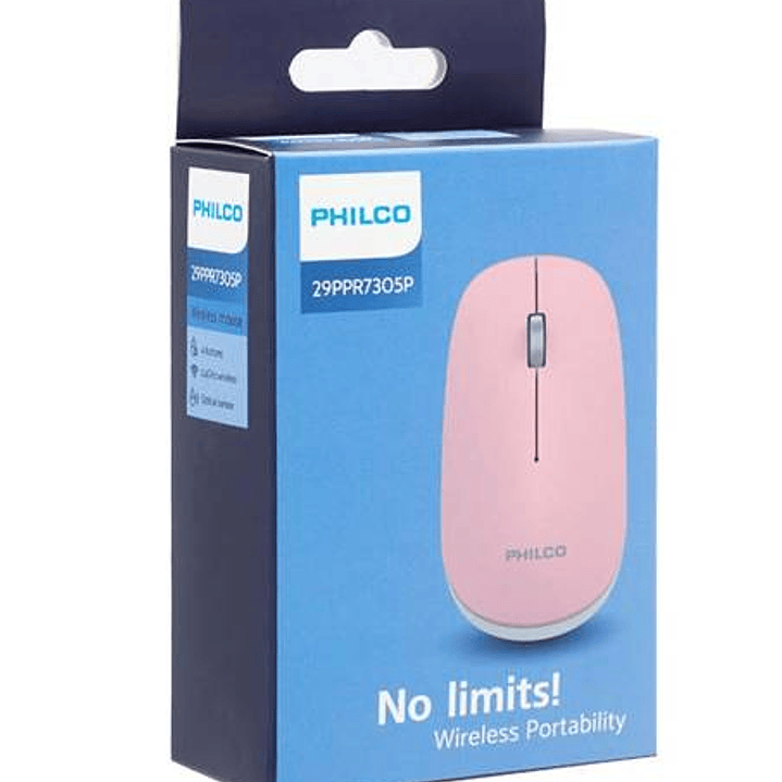 Mouse Philco Wireless Rosado 1