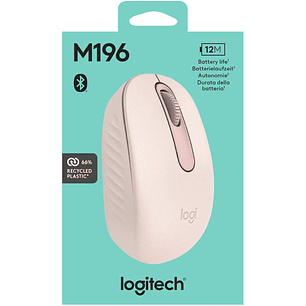 Mouse Logitech M196 BLUETOOTH Rosado