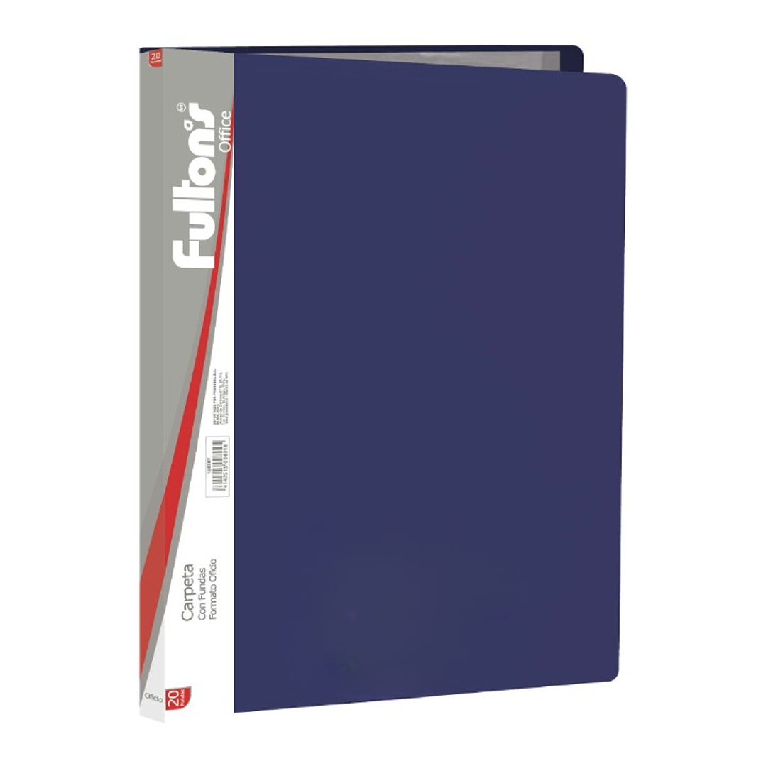 Carpeta Oficio 20 Fundas Vinil Azul 1