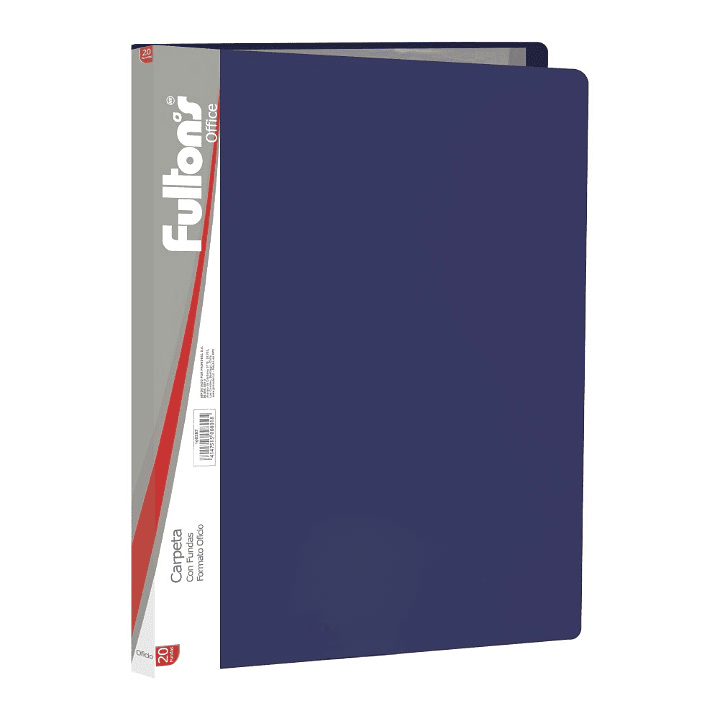 Carpeta Oficio 20 Fundas Vinil Azul 1