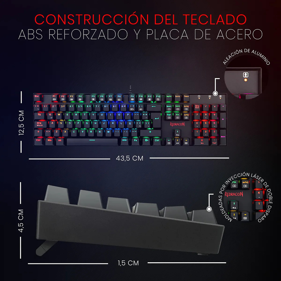 TECLADO GAMER MITRA K551-RGB NEGRO ESPAÑOL  ALAMBRICO 2