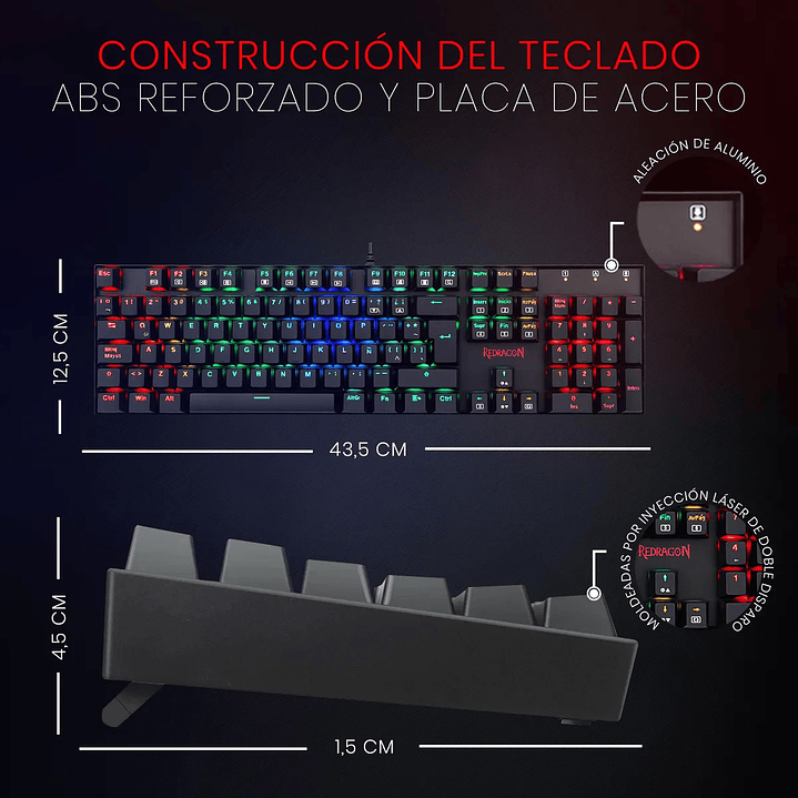 TECLADO GAMER MITRA K551-RGB NEGRO ESPAÑOL  ALAMBRICO 2