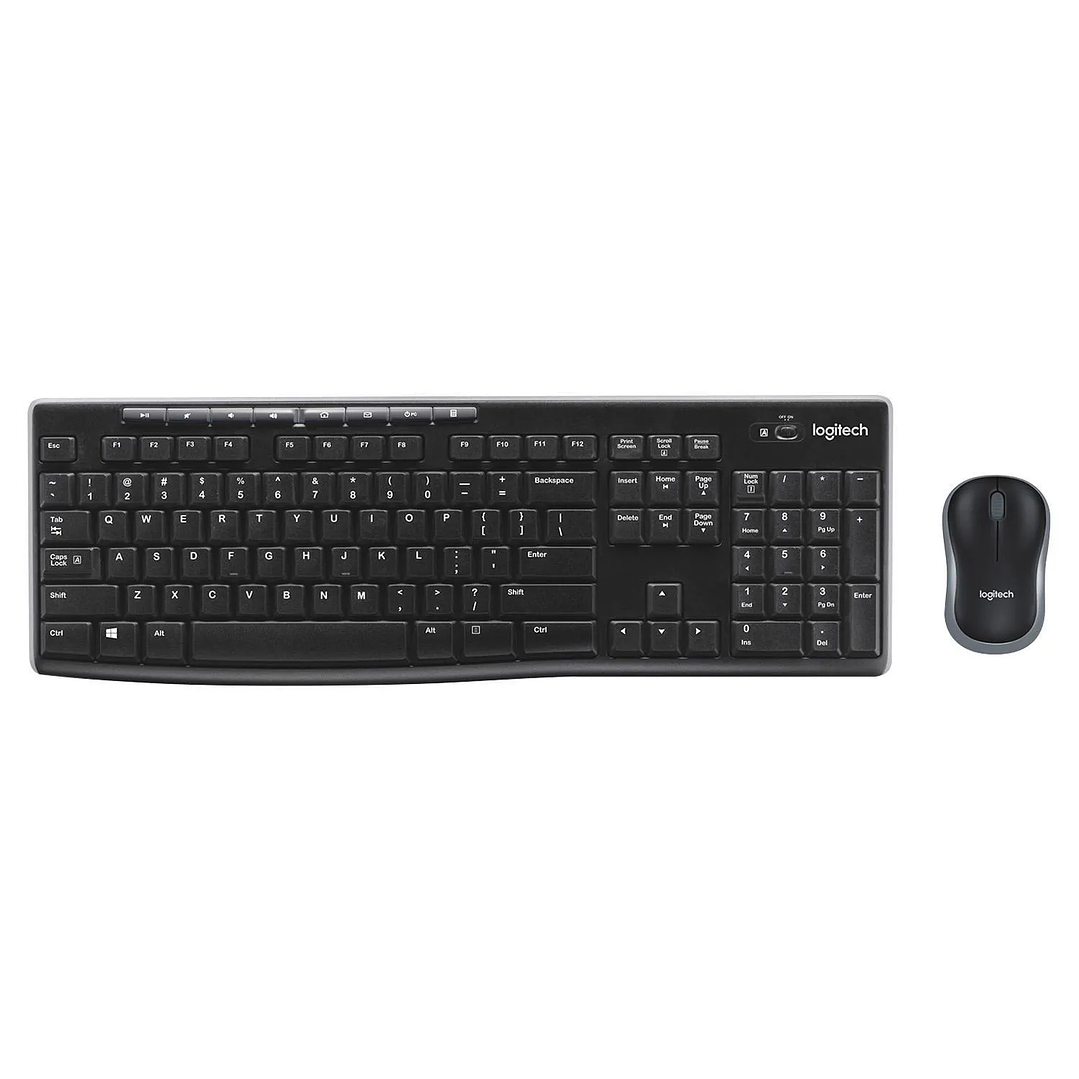 TECLADO MOUSE /TECLAS MULTIMEDIA INALAMBRICO USB 270 BLACK LOGITECH 1