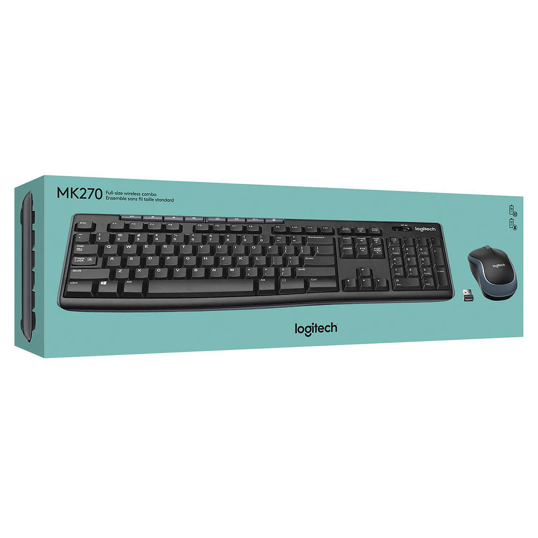 TECLADO MOUSE /TECLAS MULTIMEDIA INALAMBRICO USB 270 BLACK LOGITECH 2