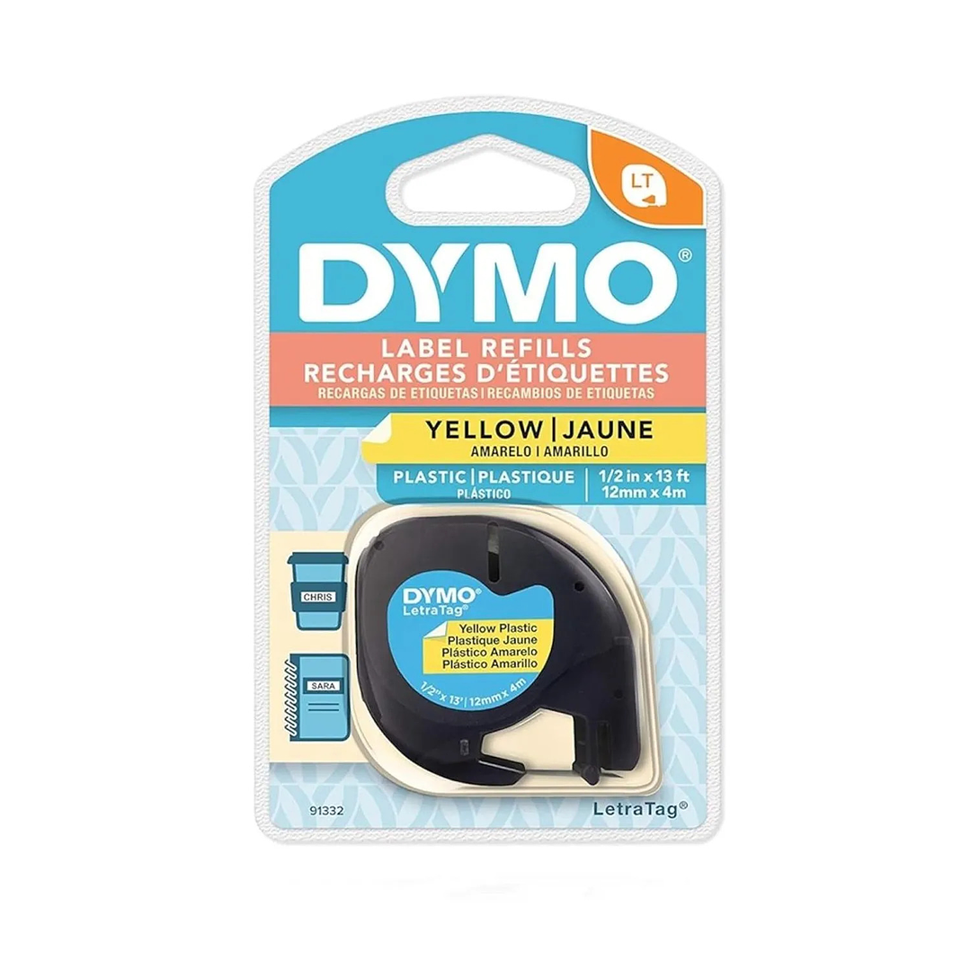 CINTA  ETIQUETA DYMO OORIGINAL ROTULADORA LETRATAG  AMARILLO 1