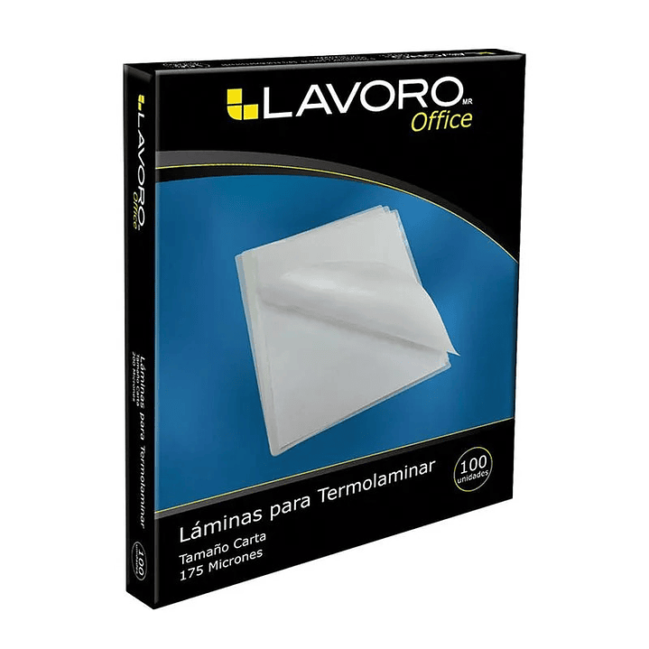 LAMINA TERMOLAMINAR CARTA 100 UNID. 175 MICRONES LAVORO 1