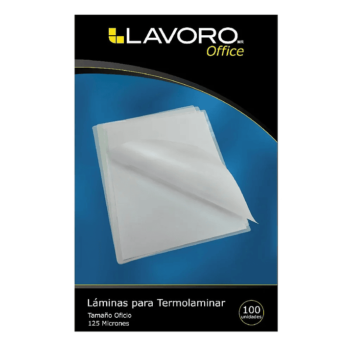 LAMINA TERMOLAMINAR OFICIO 100 UNID. 125 MICRONES LAVORO 1