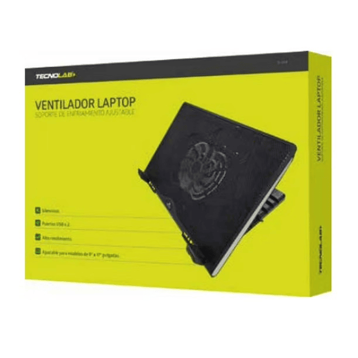 VENTILADOR COOLER NOTEBOOK AJUSTABLE NEGRO TECNOLAB 3