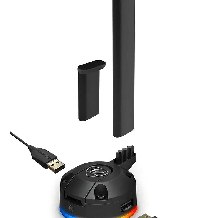 Soporte para auriculares Cougar Bunker S Rgb con conector USB, color negro 3