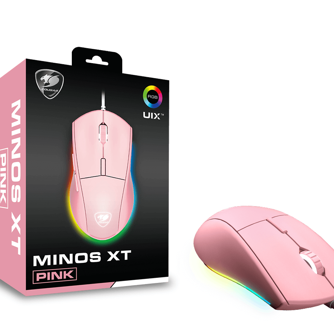 Mouse Gamer Cougar Minos XT, 6 Botones, 4000DPI, Color Rosado 1