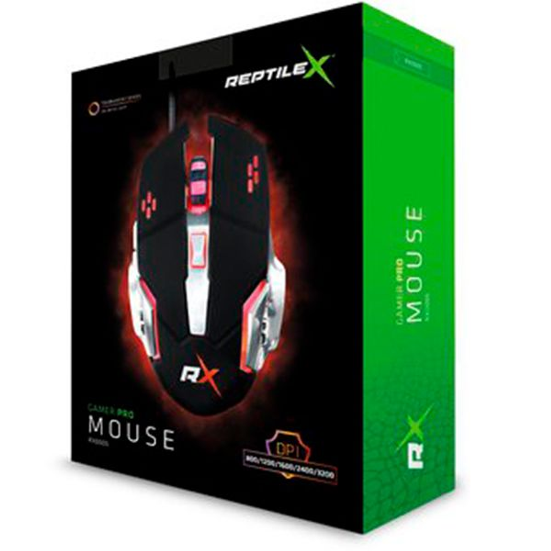 Mouse Gamer Reptilex 5 3600 Dpi Retroiluminado Color Negro 2