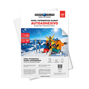 PAPEL FOTOGRAFICO AUTOADHESIVO  DE 120GR DE 20 HOJAS