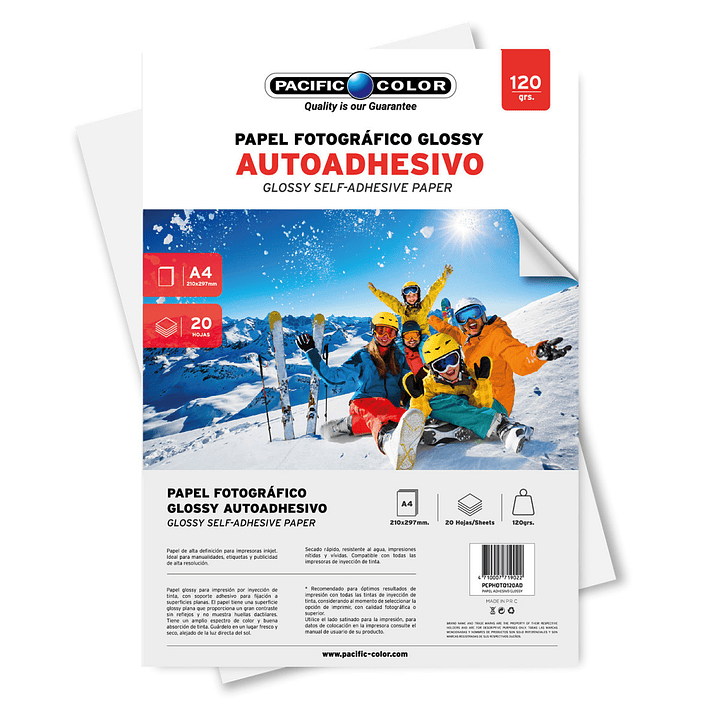 PAPEL FOTOGRAFICO AUTOADHESIVO  DE 120GR DE 20 HOJAS 1
