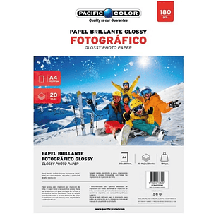 Papel Fotográfico Glossy A4 180g - 20 Hojas Pacific Color