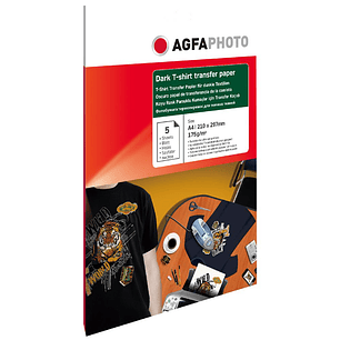 PAPEL TRANSFER  AGFA DARK T SHIRT 5 HOJAS 