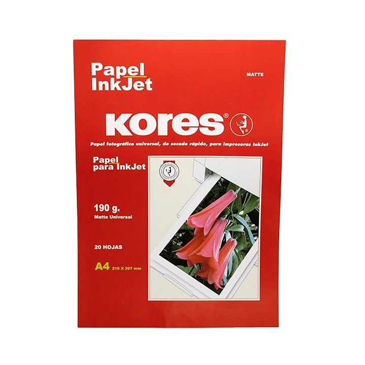 Papel Matte de 190GRS. 20 hojas universal – tamaño A4 1