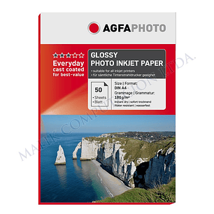 PAPEL FOTOGRAFICO AGFA A4 180GR GLOSSY 50 HOJAS