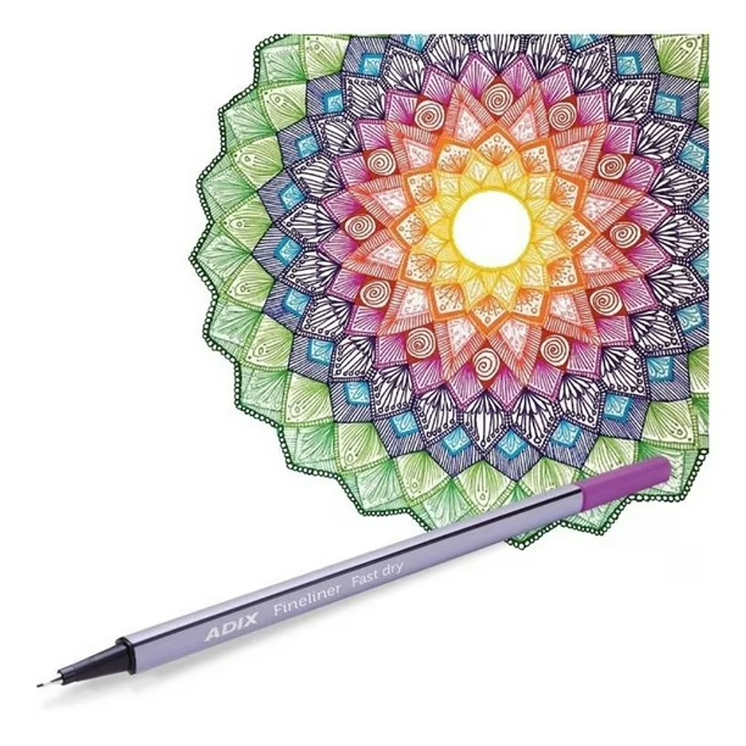 Lápices Fineliner Triangular 48 Colores Adix 2