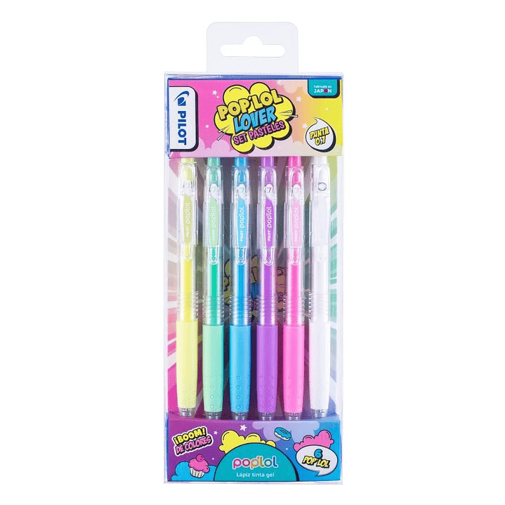 Set Lápices Gel Pop´lol Pastel 6 unidades pilot 1