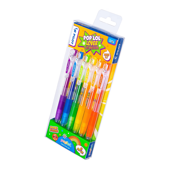 Set Lápices Gel Pop´lol set basicos 6 unidades pilot 2