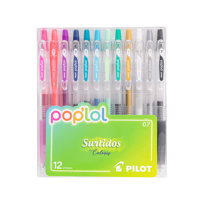 Set Lápices Gel Pop´lol 0.7 Rainbow 12 unidades Pilot 1