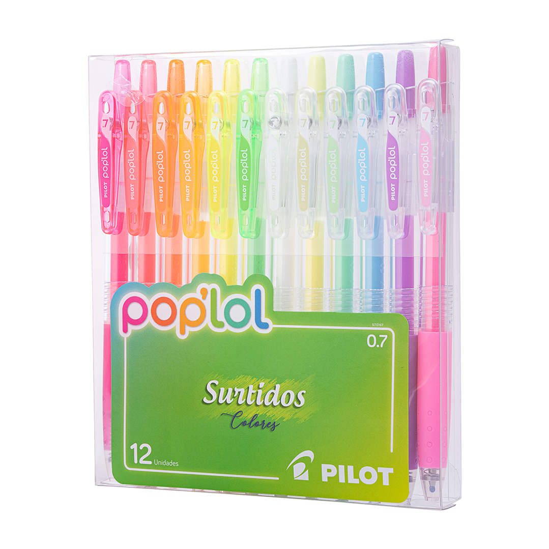 Set Lápices Gel Pop´lol 0.7 Tutti Frutti 12 unidades Pilot 2