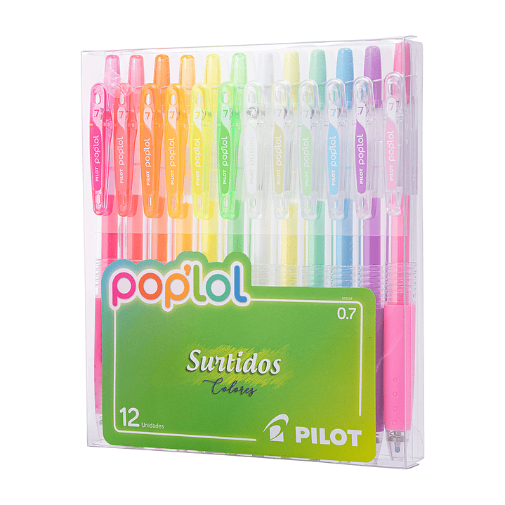 Set Lápices Gel Pop´lol 0.7 Tutti Frutti 12 unidades Pilot 2