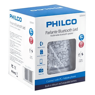 Parlante Bluetooth Usb Led Blanco 325wh Philco