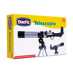 Telescopio Aluminio Con Trípode Escolar Dactic +8 Color Gris