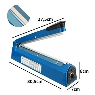 Maquina Para Sellar Selladora Bolsas 20cm + Repuesto /227018 Color Azul - 227018
