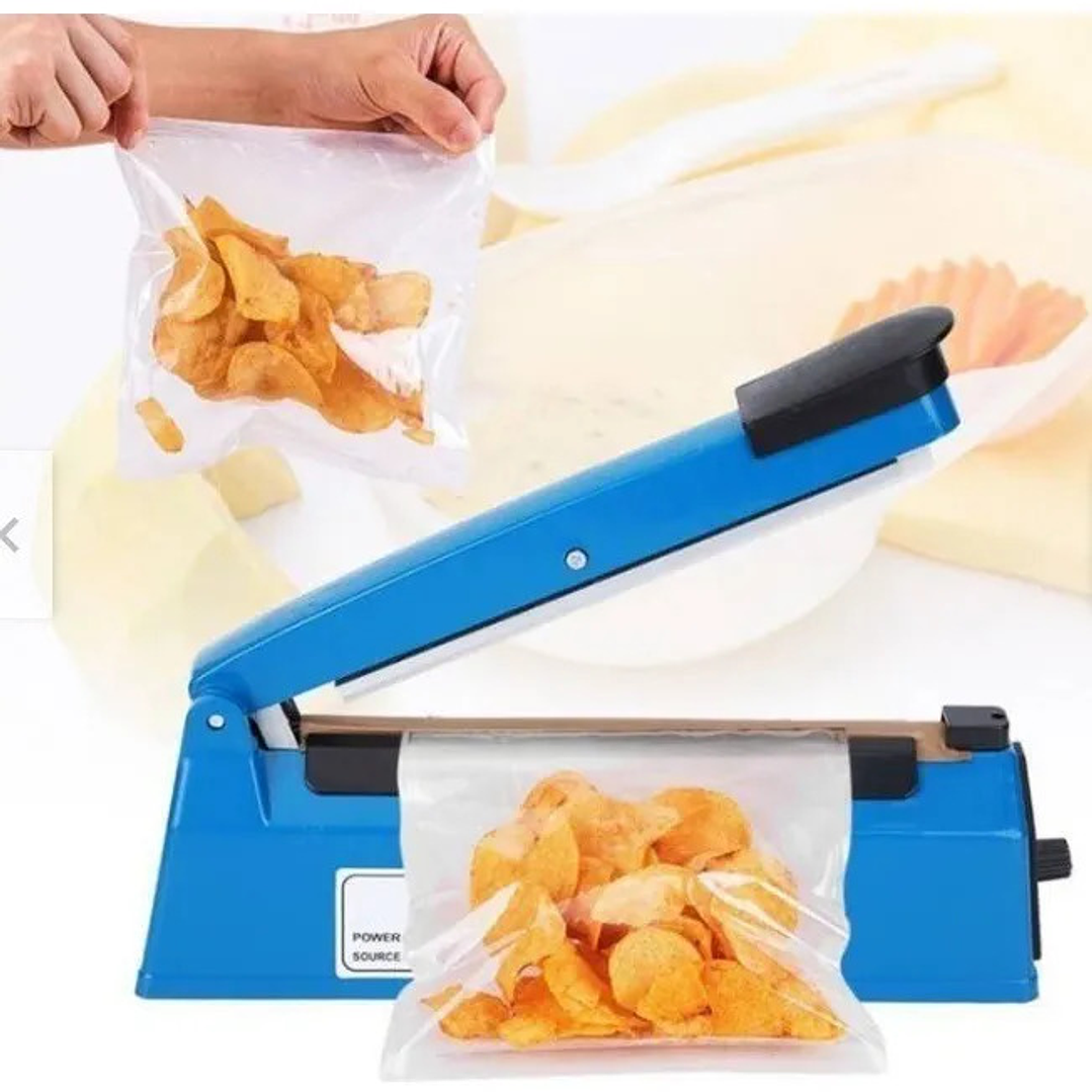 Maquina Para Sellar Selladora Bolsas 20cm + Repuesto /227018 Color Azul - 227018 2