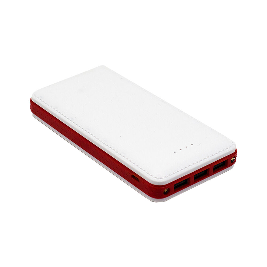 Power Bank Cargador Portátil 17000Mah 3 Usb Blanco Rojo  1