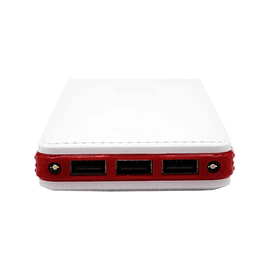 Power Bank Cargador Portátil 17000Mah 3 Usb Blanco Rojo 
