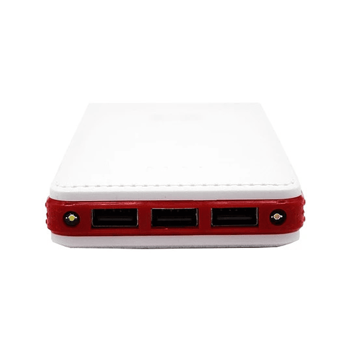 Power Bank Cargador Portátil 17000Mah 3 Usb Blanco Rojo  2