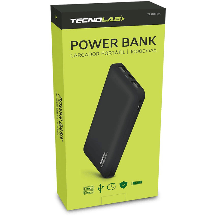 Power Bank Tecnolab 20000 mha Tipo C- Micro usb /03-tl180 Color Negro 2