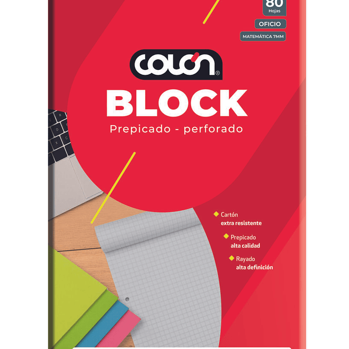 Block Oficio 7mm 80 Hojas Colon 1