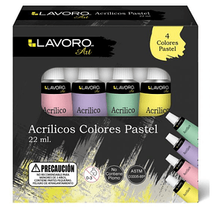 Set Acrilicos 4 Colores Pastel Lavoro