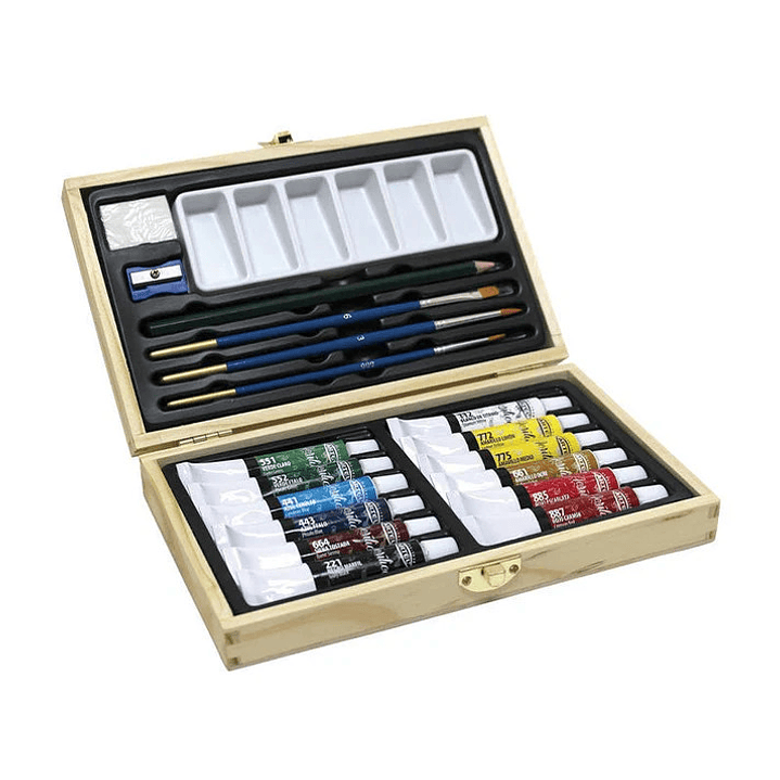 Maleta 12 Pinturas Acrilicas + Accesorios 1