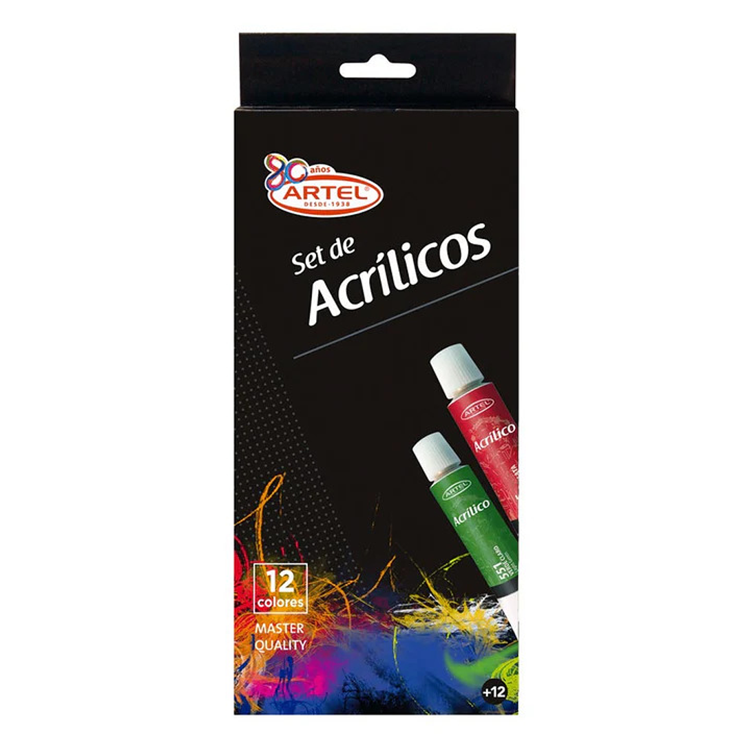 Set Acrílicos 12 colores de 12ml  Artel 1