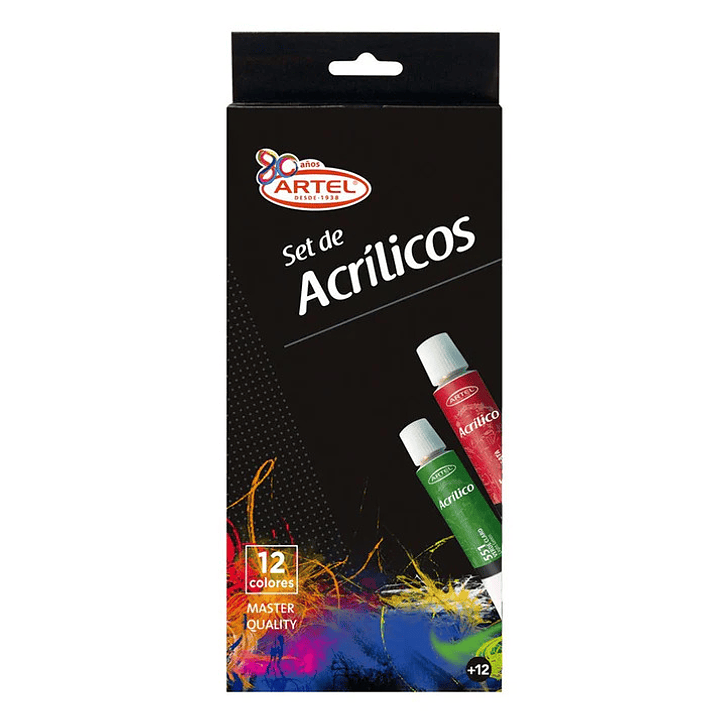 Set Acrílicos 12 colores de 12ml  Artel 1