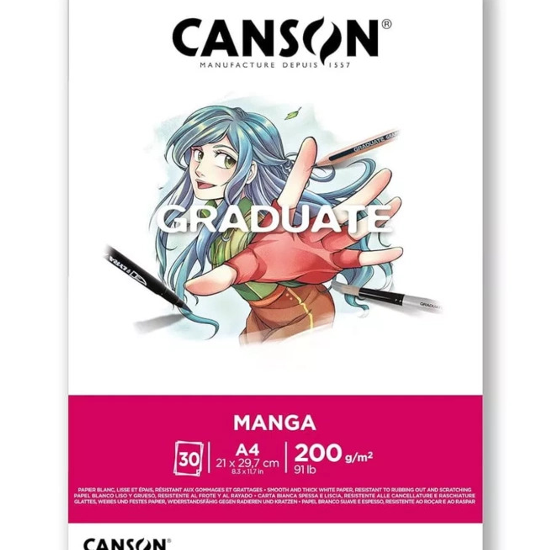 BlocK Manga Graduate Encolado 1 Lado Grano Fino Canson 1