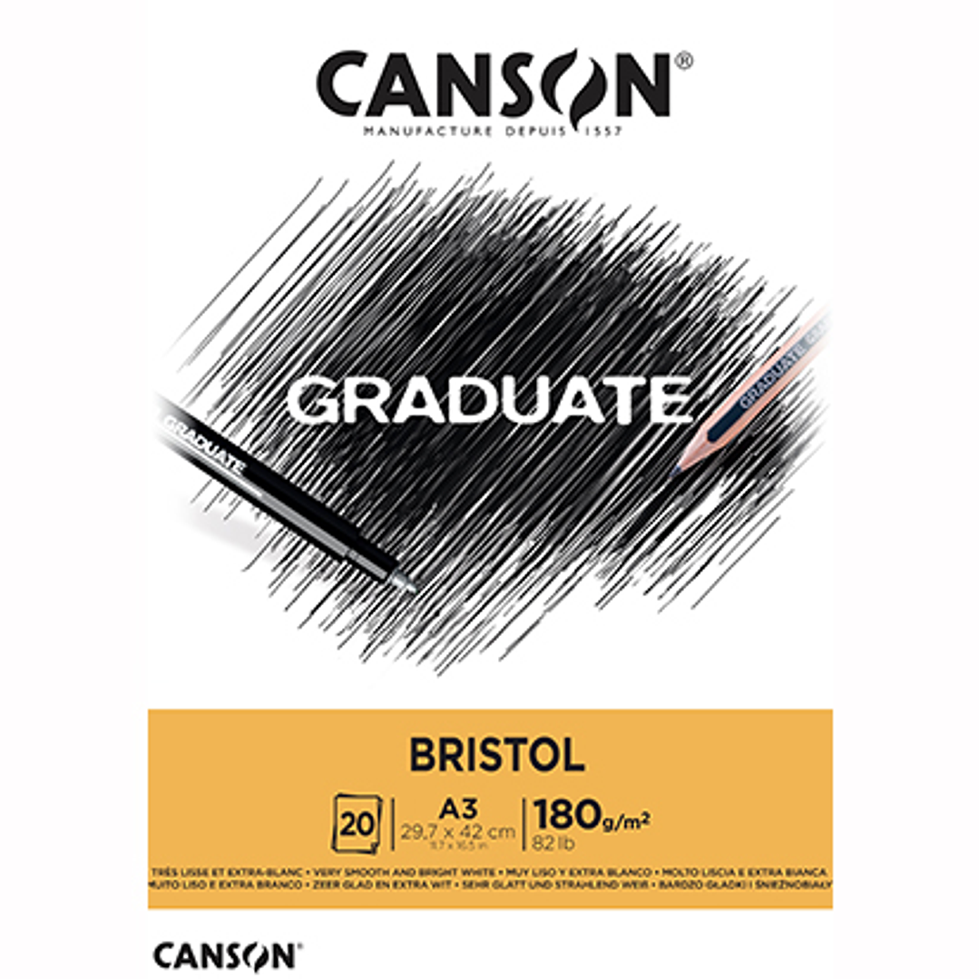 Canson Graduate  Block Bristol 20 hojas 180 g/m2 1