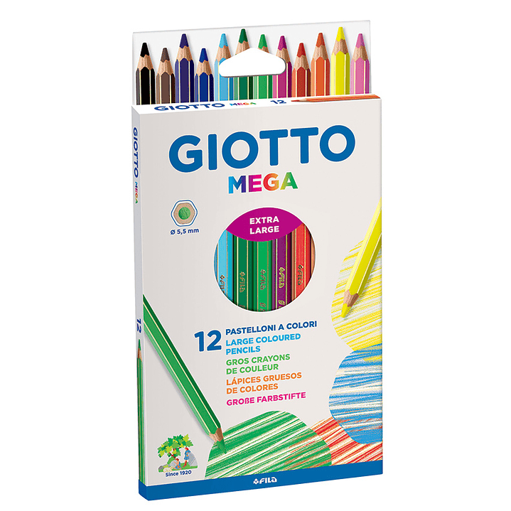 Lapiz Giotto Mega  12 Colores 1
